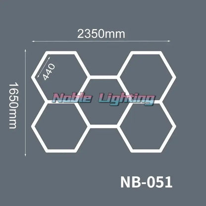 Modern white hexagon led ceiling light panel set model nb-051 by noble lighting for garage decorbites hexagon led fixture