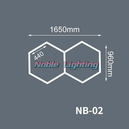 Modern hexagon led ceiling light by noble lighting nb-02 with white outlined geometric design for garage decorbites hexagon led
