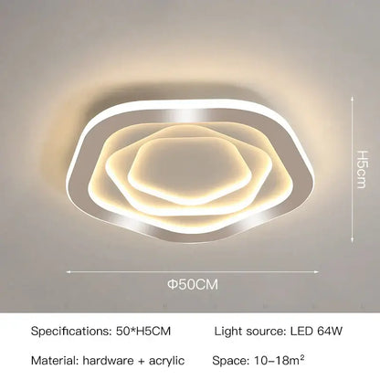 Modern hexagonal gold luxury led ceiling chandelier with concentric glowing rings crafted from hardware and acrylic for living room decorbites gold luxury
