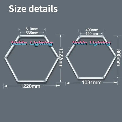 Silver hexagonal led light fixtures from noble lighting available in two sizes with precise dimensions for living room decorbites hexagon led ceiling use