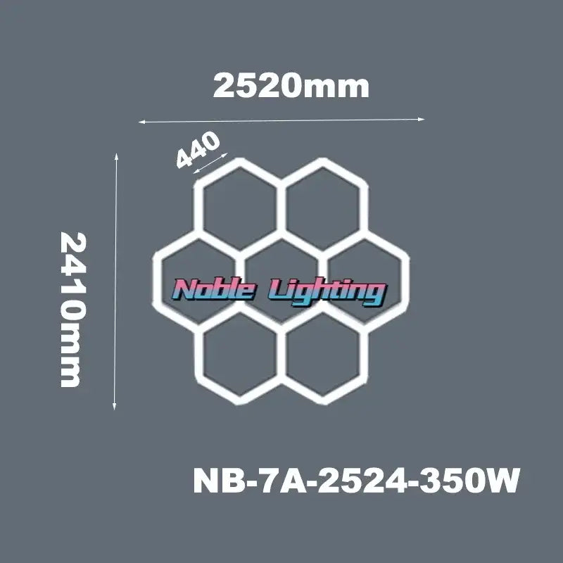 White hexagon led ceiling light with modern geometric design by noble lighting model nb-7a-2524-350w for living room decorbites hexagon led