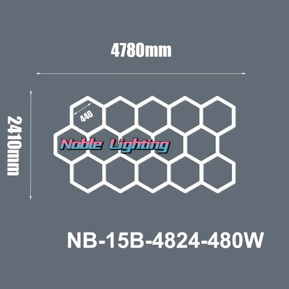 White hexagonal decorbites hexagon led ceiling panel with noble lighting nb-15b-4824-480w for modern living room decor
