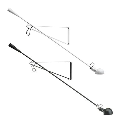 Modern industrial black and white dimmable led wall lamp with adjustable arms and conical shades by decorbites wall lamp