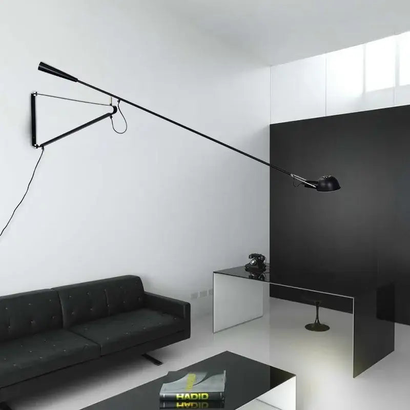 Black wall lamp with adjustable arm and sleek minimalist design decorbites dimmable led wall light for bedroom decor
