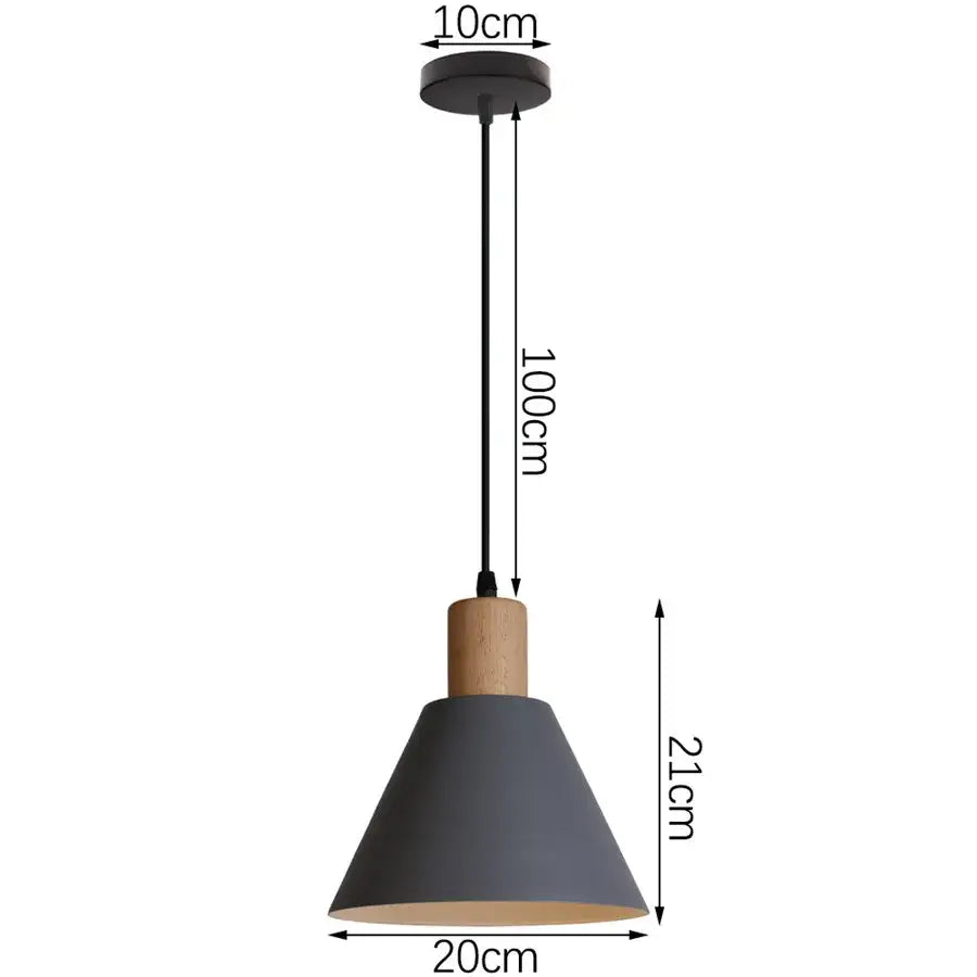 Modern industrial gray and black pendant light with wooden accent and matte finish for living room decorbites industrial gray pendant