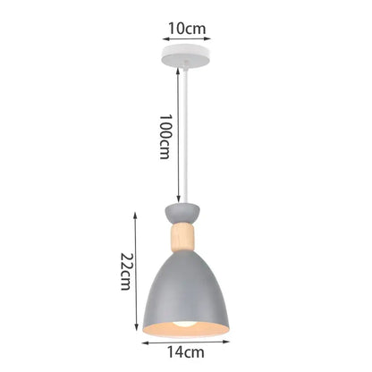 Modern industrial gray pendant light with wooden accent and white cord for living room decorbites industrial gray style