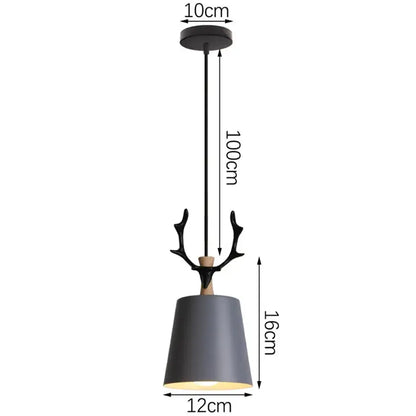 Modern industrial gray and black pendant light with matte gray conical shade wooden accent decorbites industrial gray decor