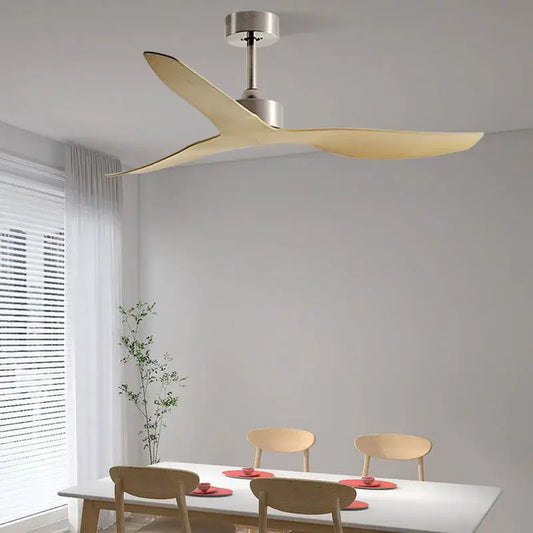 Modern industrial wind ceiling fan with three light wood blades and brushed metal hub for living room decorbites industrial wind ceiling fans