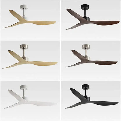Modern industrial wind ceiling fan with sleek asymmetrical wood blades in matte metal finish for living room decorbites industrial wind