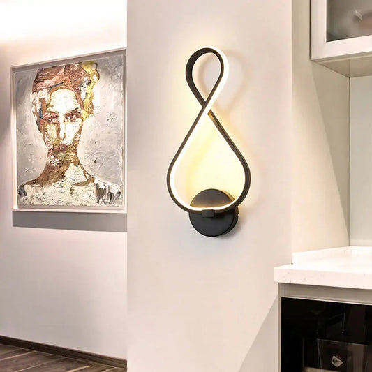 Modern infinity black led wall light with sleek black frame and warm glowing light for living room decorbites led wall decor