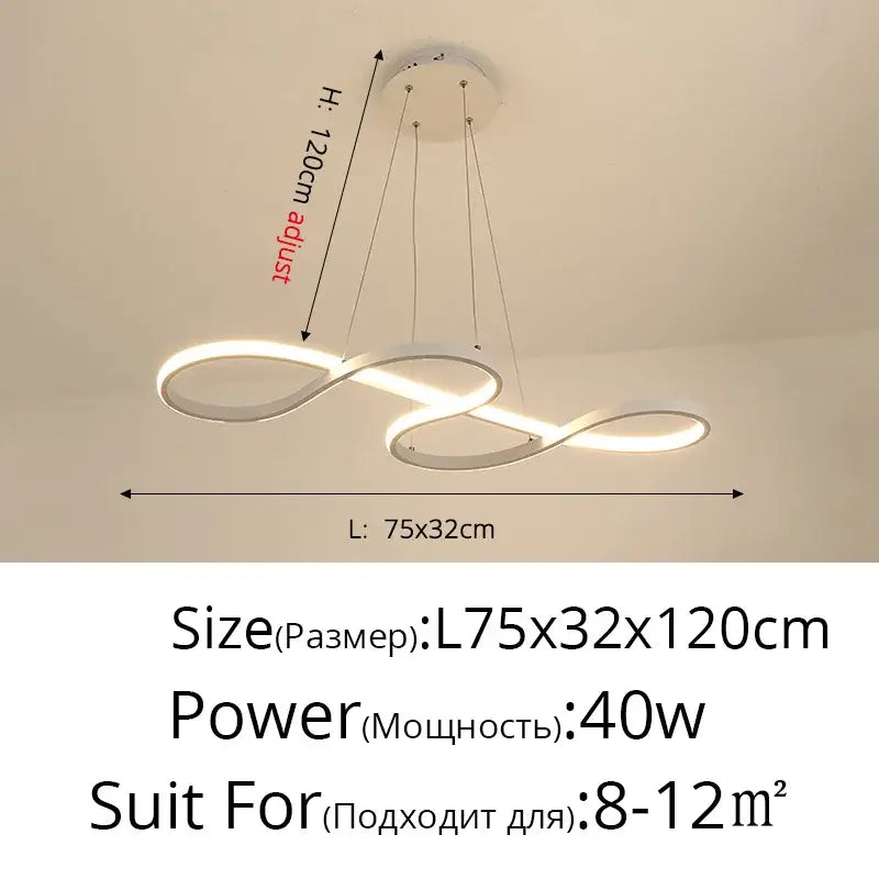 Modern infinity loop gold led pendant light with sleek white frame and warm glow ideal for dining room decorbites gold led