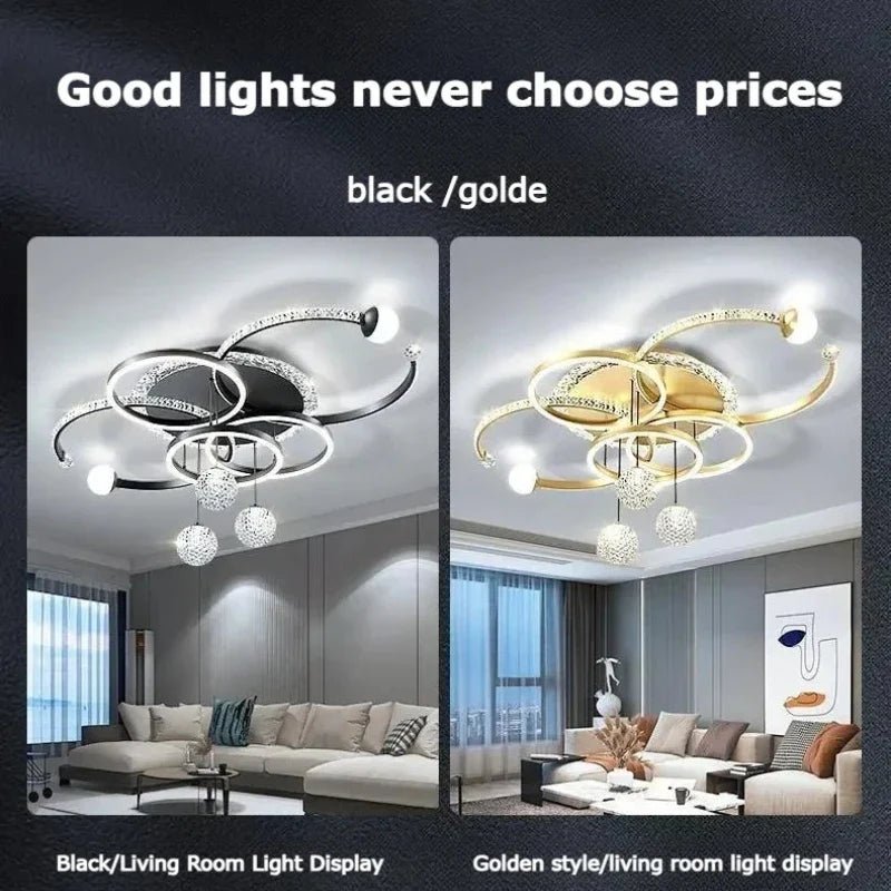 Modern Iron and Acrylic LED Pendant Chandelier - Decorbites