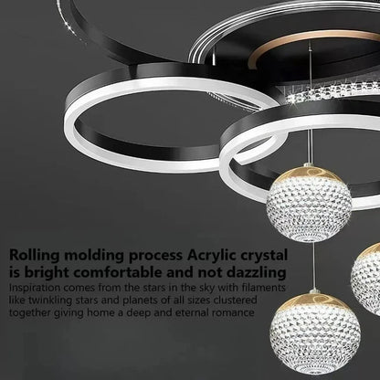 Modern Iron and Acrylic LED Pendant Chandelier - Decorbites