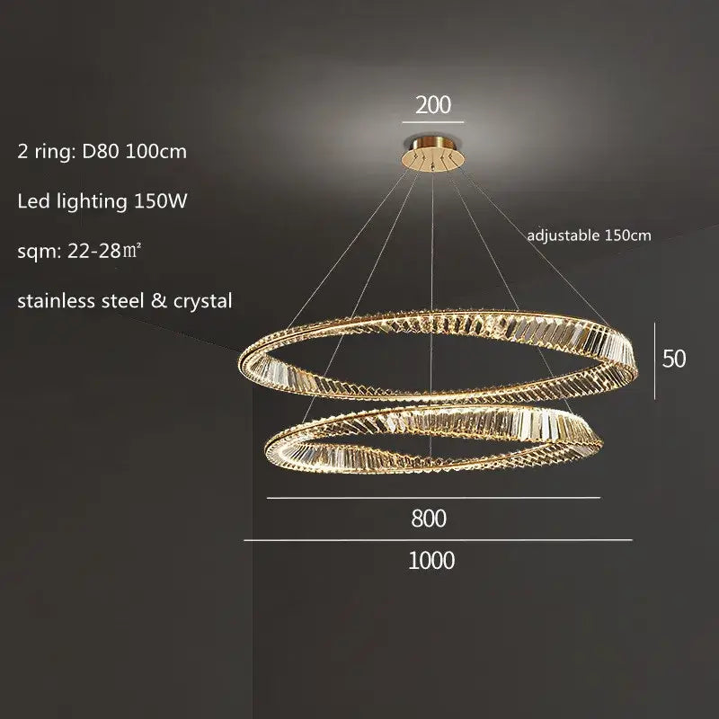 Gold-toned irregular gold steel pendant light with crystal accents and stainless steel frame for dining room decorbites irregular gold