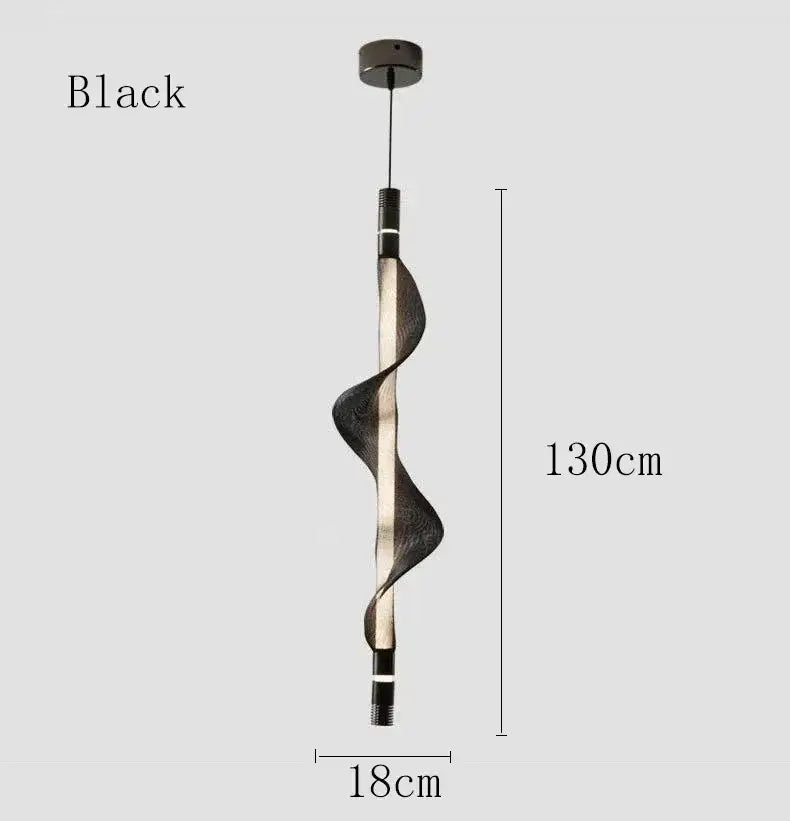 Black spiral pendant light with sleek metallic finish modern italian style pendant for kitchen and dining room decorbites italian style
