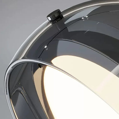 Chrome finished spherical glass pendant lights with modern design and warm light for living room bedroom and restaurant use