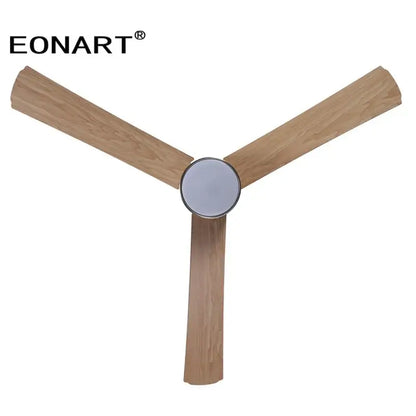 Eonart ceiling fan with three light brown wooden blades and silver circular hub modern 40 inch led ceiling fan remote control