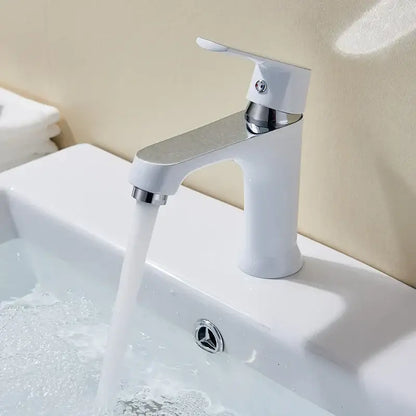 Modern lime green and chrome decorbites basin brass faucet with sleek chrome finish and minimalist single lever handle