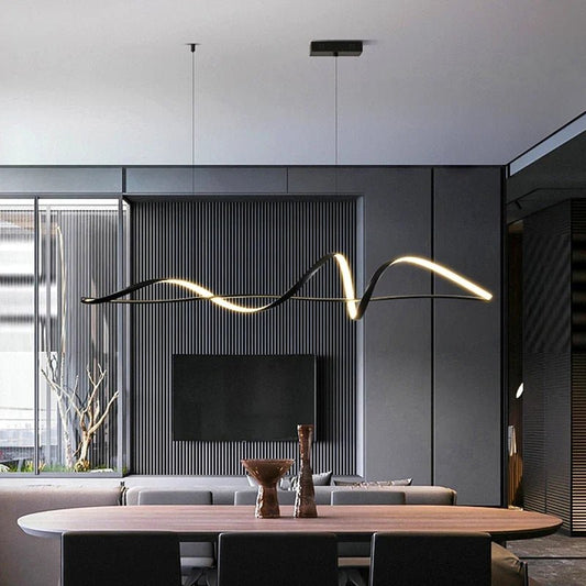 Modern Linear Acrylic Pendant Light in Gold or White - Decorbites