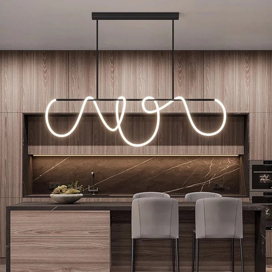 Modern Linear Brushed Stainless Pendant Light