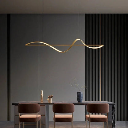 Modern Linear Iron And Acrylic LED Pendant Light - Decorbites