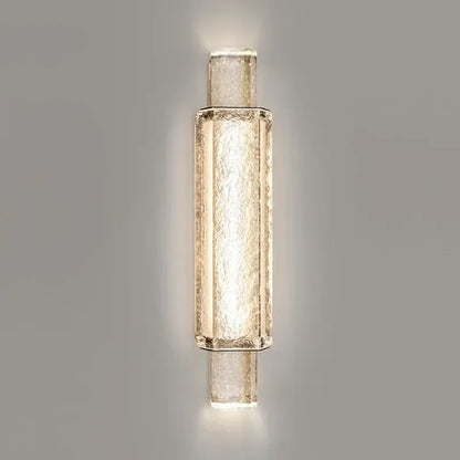 Modern luxe gold crystal glass wall lamp with textured translucent glass and metallic frame for bedroom decorbites elegant bubble