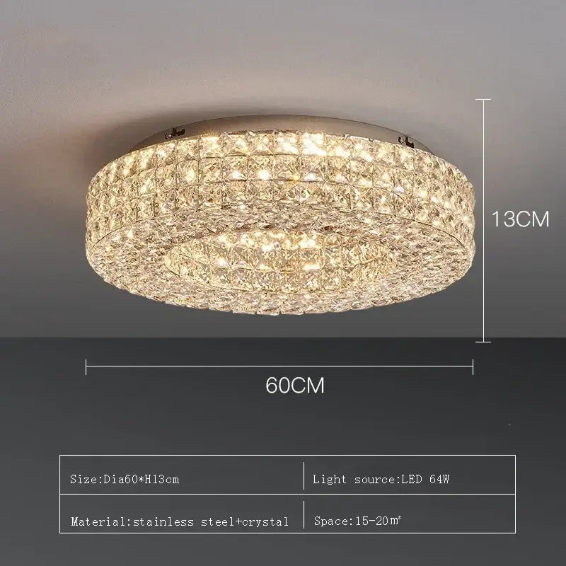 Modern luxury gold crystal led ceiling chandelier with sleek stainless steel frame and sparkling decorbites crystal led tiers