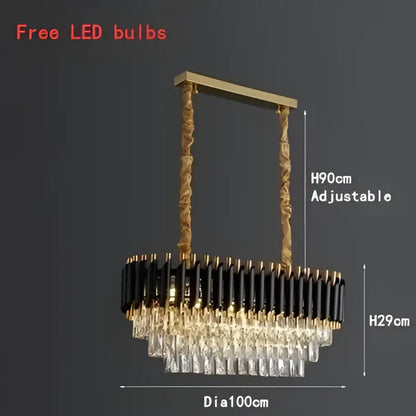 Modern luxury gold and white crystal chandelier with black crystal shades and cascading crystal droplets for living room decorbites black crystal