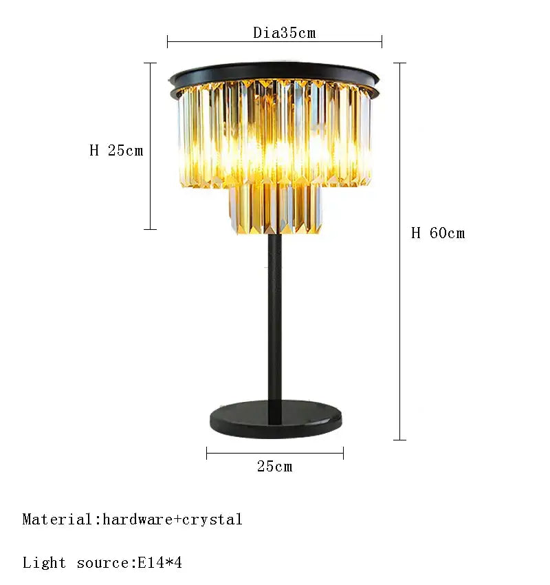 Modern luxury gray crystal black metal standing lamp with cascading golden crystal prisms for living room decorbites gray crystal