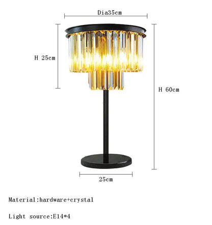 Modern luxury gray crystal black metal standing lamp with cascading golden crystal prisms for living room decorbites gray crystal