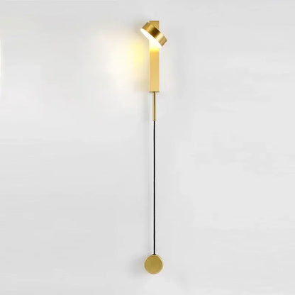 Gold-toned modern wall lamp with sleek twisted head and cylindrical base for decorbites black rotation led bedroom light fixture