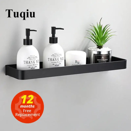 Modern matte black aluminum corner shelf with sleek design for black aluminum bathroom by decorbites wall mounted storage