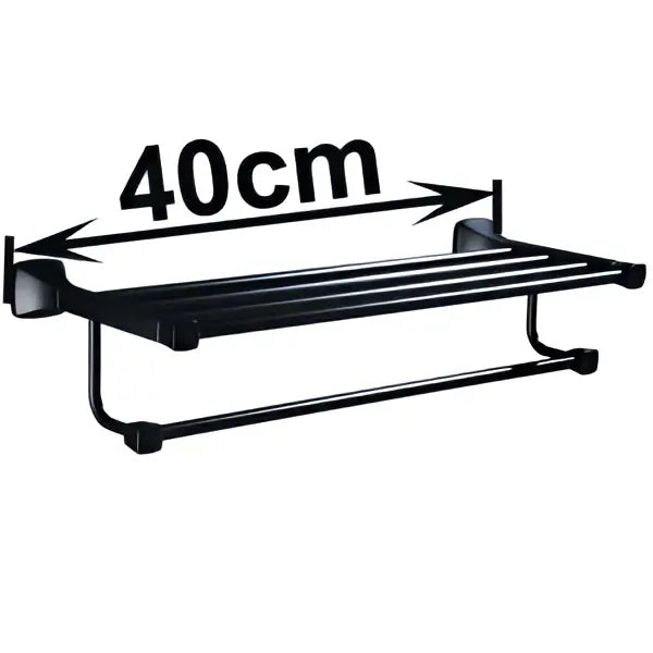 Modern matte black aluminum towel rack with hook 40cm length sleek decorbites black aluminum towel rack for bathroom decor