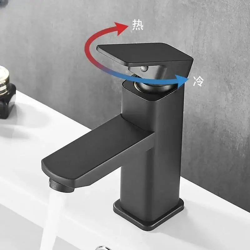 Modern matte black basin faucet with square handle and minimalist design for bathroom use decorbites black basin faucet
