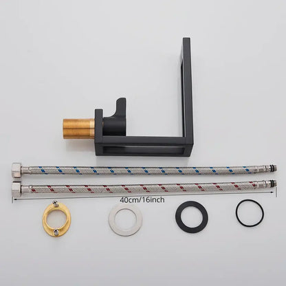 Modern matte black basin faucet with brass threaded connection and dual braided hoses for decorbites black basin faucet