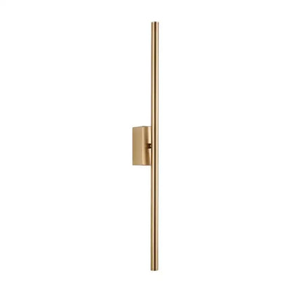Modern matte black and decorbites brass gold led wall light with gold-toned minimalist rods and rectangular bracket