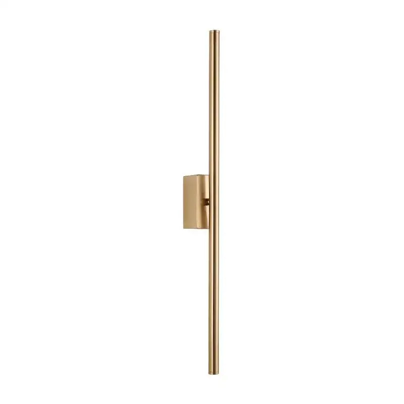 Modern matte black and decorbites brass gold led wall light with gold-toned minimalist rods and rectangular bracket