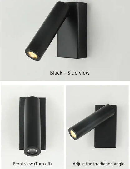 Modern matte black wall lamp with brushed brass accents and adjustable angle for bedroom lighting decorbites adjustable angle