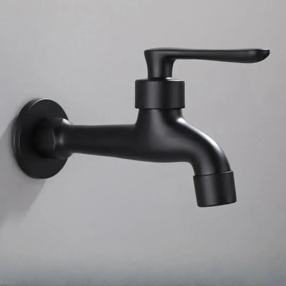 Modern matte black copper bathroom faucet with wall-mounted sleek black matte finish and modern design