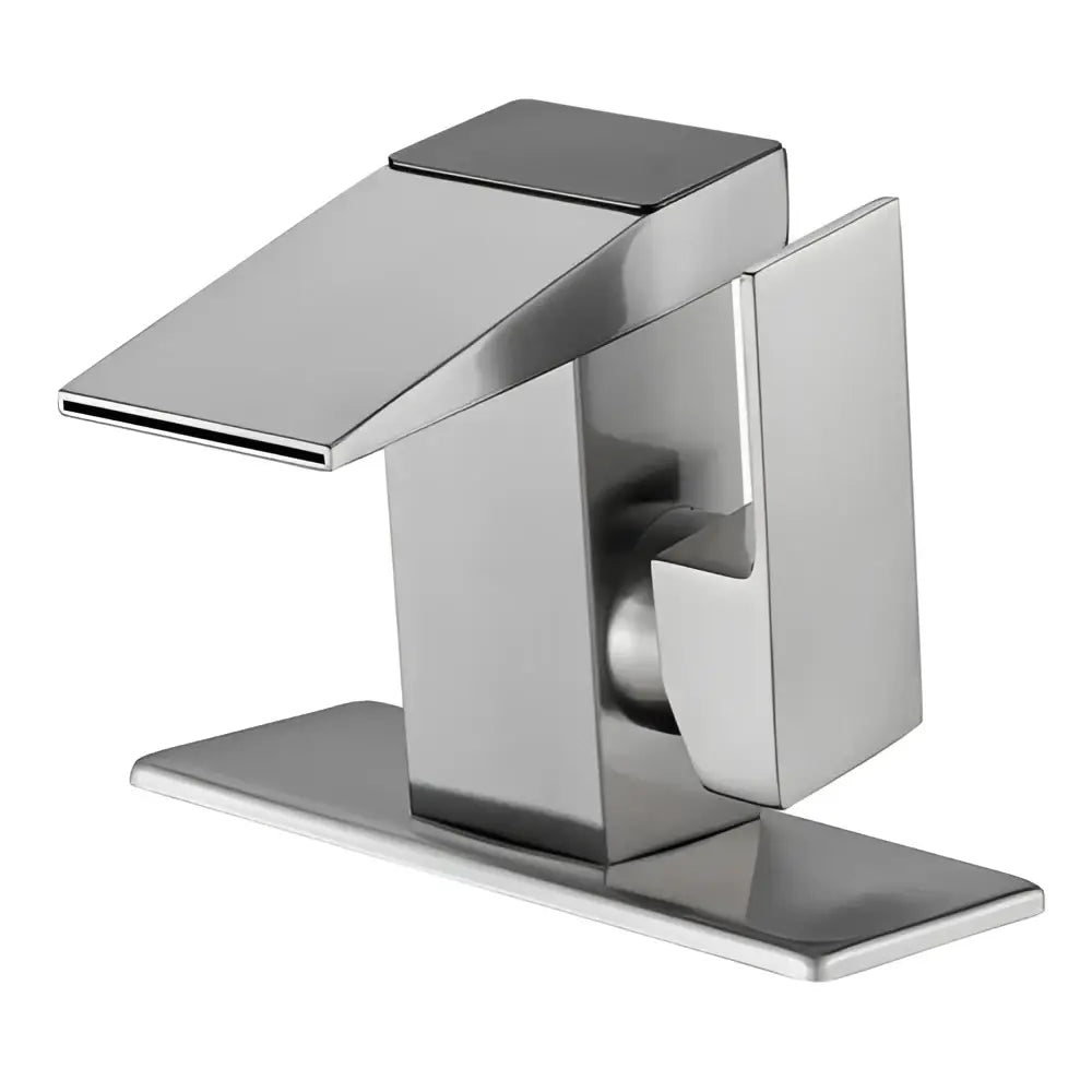 Modern chrome-finished rectangular basin faucet with sleek minimalist design for decorbites digital display basin use