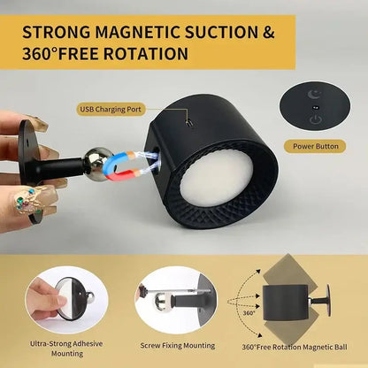 Modern matte black double head wall lamp with black cylindrical magnetic heads and integrated usb charging port decorbites double head wall lamp