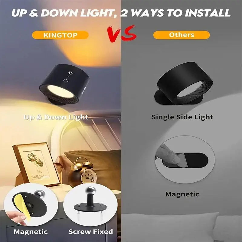 Modern matte black decorbites double head wall lamp with up and down lighting for bedroom LED spotlight decor