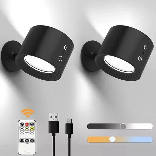 Modern matte black double head wall lamp with cylindrical led spotlights and adjustable brightness for decorbites double head wall use