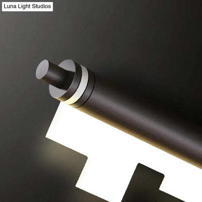 Modern matte black led island light with acrylic shade warm white and chain cord length features a sleek cylindrical design