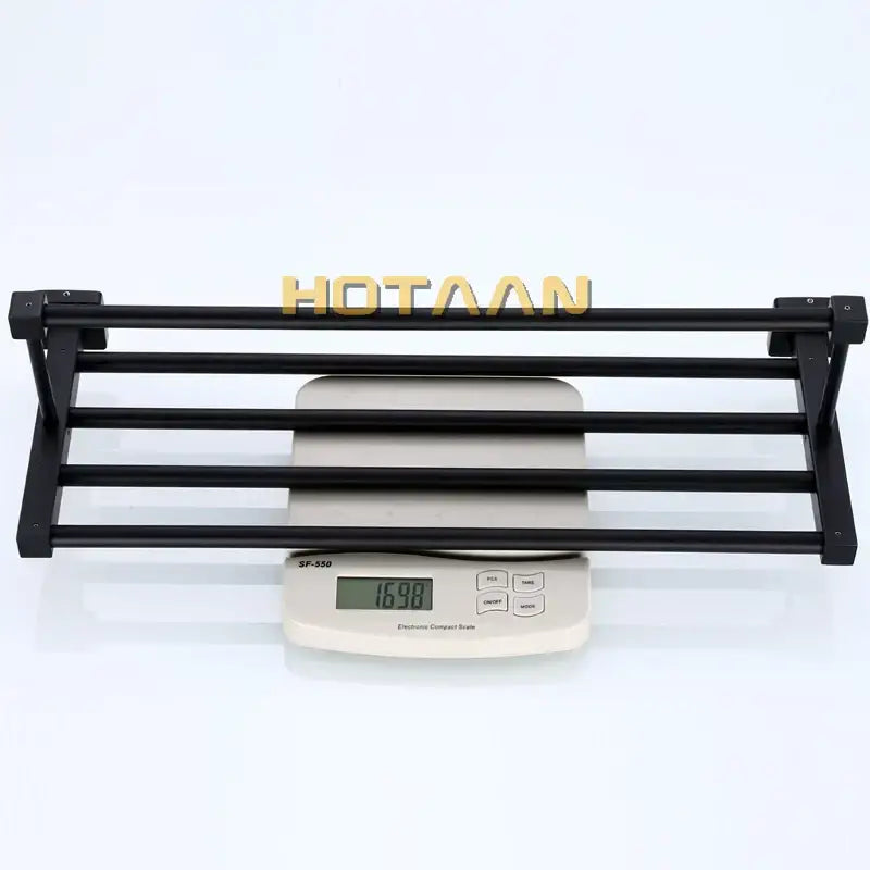 Modern matte black metal multi bar towel rack with four horizontal bars and adjustable side brackets for bathroom decorbites black towel rack