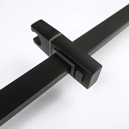 Modern matte black shower slider rail set featuring a black matte finished metal shower door handle for decorbites black shower decor