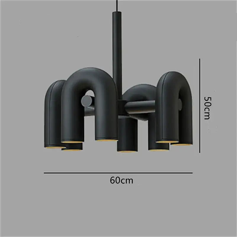 Modern matte black and silver tube wall lamp with curved pipe arms and cylindrical lights by decorbites cirkus tube
