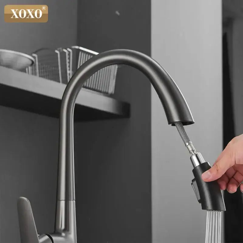 Modern matte black single handle pull out kitchen faucet with black single handle and pull-out spray head by decorbites