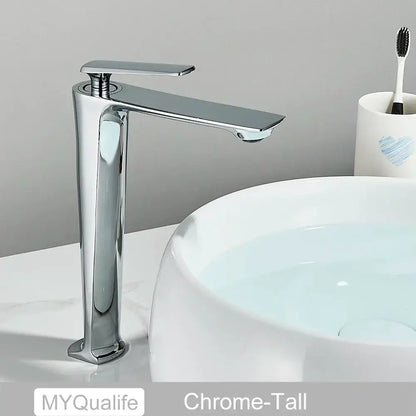 Modern matte black tall basin brass faucet with chrome finish and sleek design for decorbites black tall bathroom sink tap