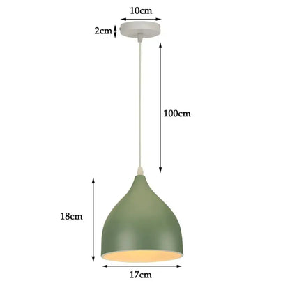 Olive green matte-finished pendant light with sleek modern teardrop design and white cord for kitchen decorbites colorful nordic pendant
